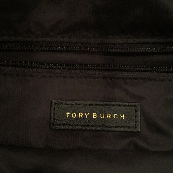 Tory Burch small black flame quilt tote - Picture 3 of 8